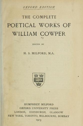 The complete poetical works of William Cowper