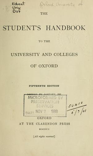 The student's handbook to the university and colleges of Oxford