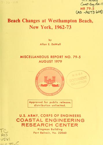 Beach changes at Westhampton Beach, New York, 1962-73