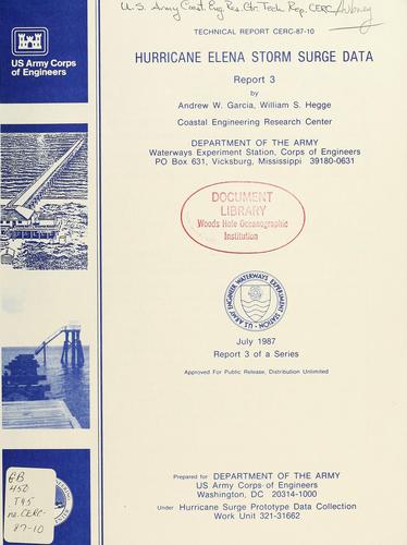 Hurricane Elena storm surge data