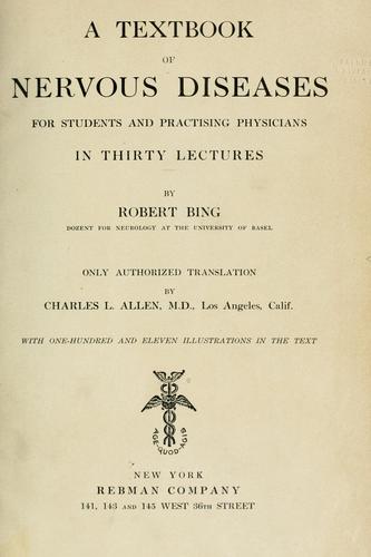 A textbook of nervous diseases for students and practising physicians