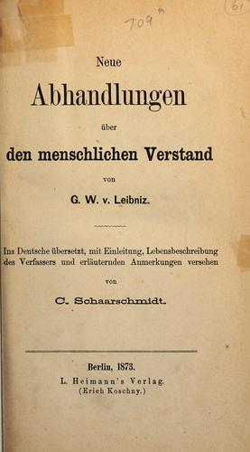 Neue Abhandlungen über den menschlichen Verstand