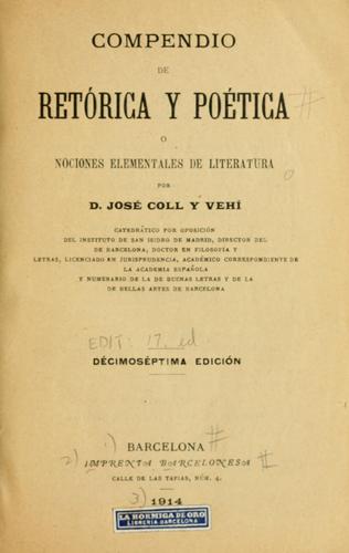 Compendio de retórica y poética, o nociones elementales de literatura