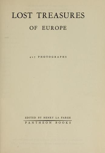 Lost treasures of Europe