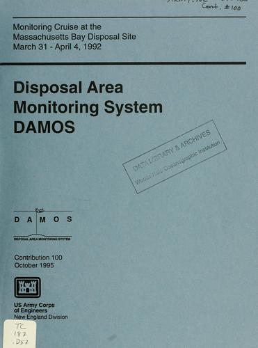 Monitoring cruise at the Massachusetts Bay Disposal Site, March 31-April 4, 1992