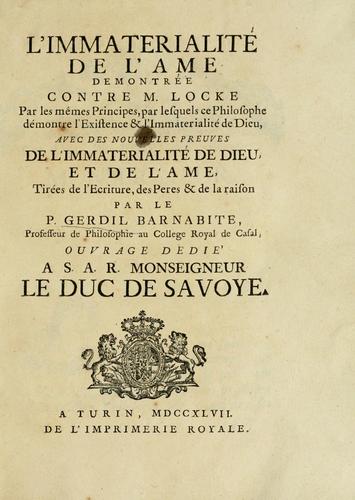 L'immaterialité de l'âme