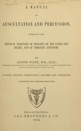 A manual of auscultation and percussion