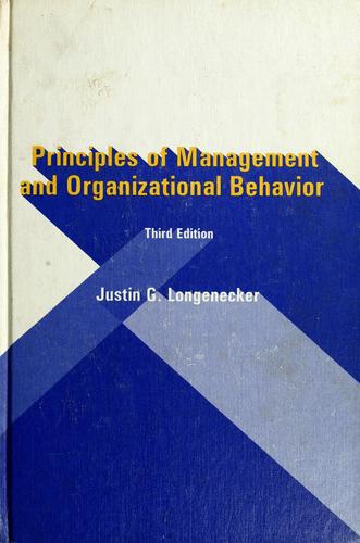 Principles of management and organizational behavior