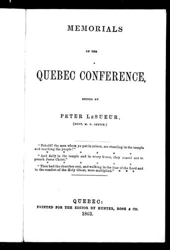 Memorials of the Quebec conference