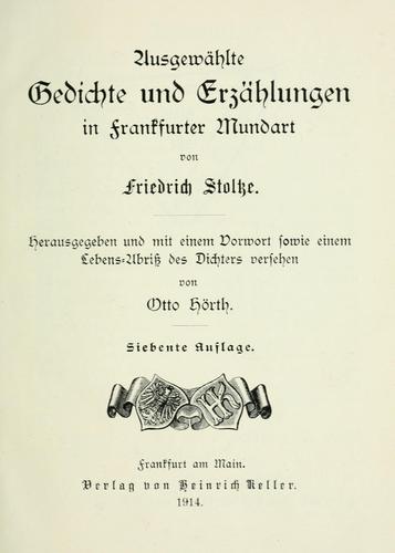 Ausgewählte Gedichte und Erzählungen in frankfurter Mundart