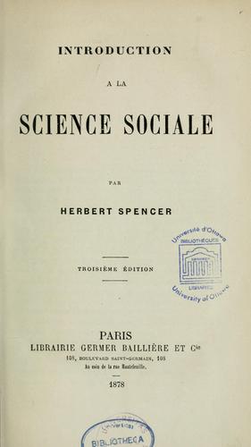Introduction à la science sociale \
