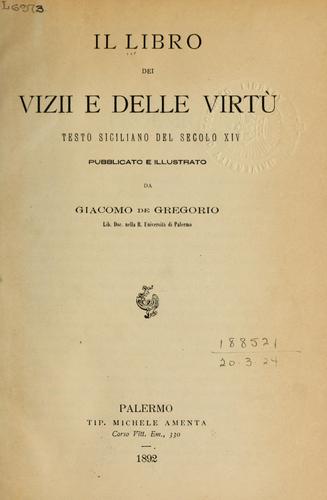 Il Libro dei vizii e delle virtu