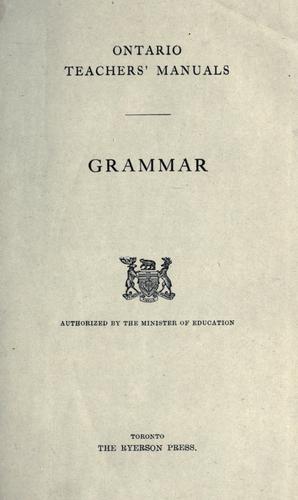 Grammar / authorized by the Minister of Education