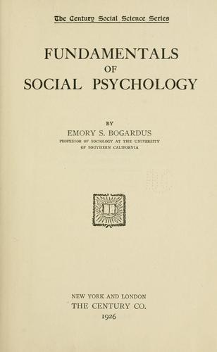 Fundamentals of social psychology.