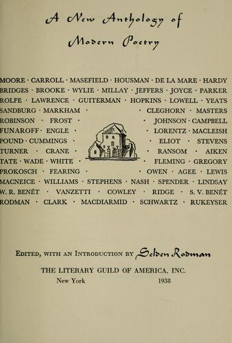 A new anthology of modern poetry