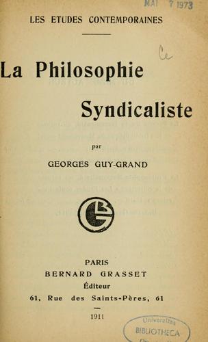 La philosophie syndicaliste