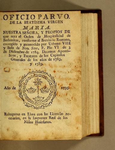 Oficio parvo de la Beatísima Virgen Maria