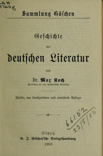 Geschichte der deutschen Literatur