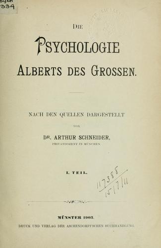 Die Psychologie Alberts des Grossen