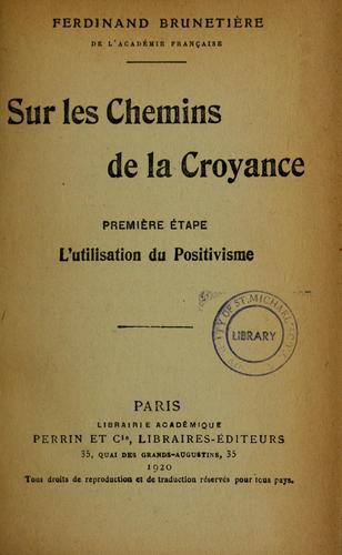 Sur les chemins de la croyance