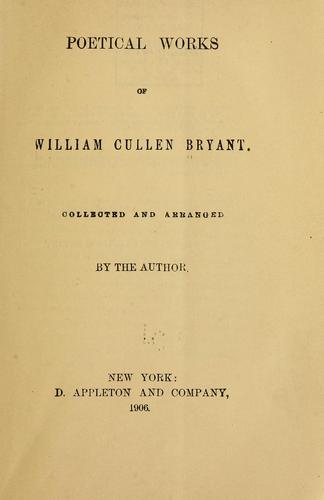 Poetical works of William Cullen Bryant.
