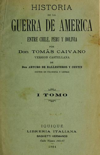 Historia de la guerra de América entre Chile, Perú y Bolivia