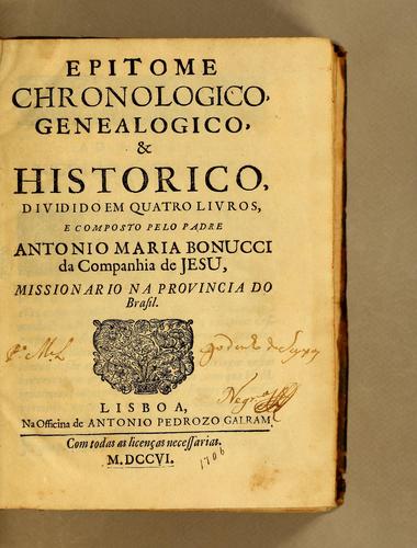 Epitome chronologico, genealogico, & historico, dividido em quatro livros