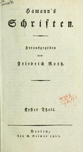 Hamann's Schriften