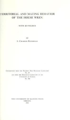 Territorial and mating behavior of the house wren