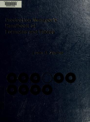 Production manager's handbook of formulas and tables