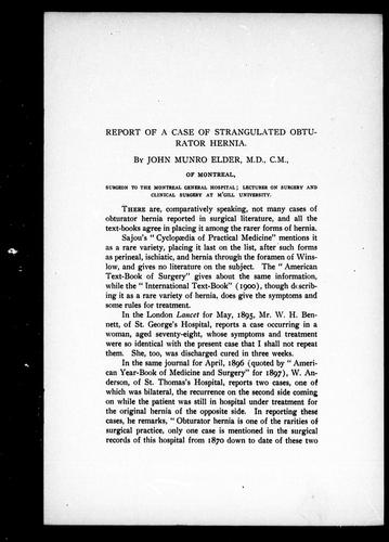 Report of a case of strangulated obturator hernia