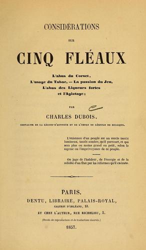 Considérations sur cinq fléaux