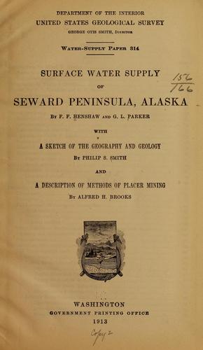 Surface water supply of Seward Peninsula, Alaska