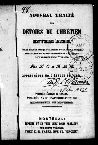 Nouveau traité des devoirs du chrétien envers Dieu