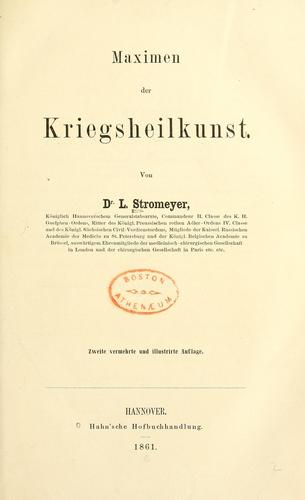 Maximen der Kriegsheilkunst