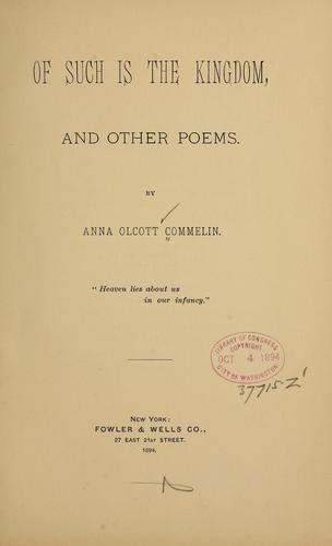 Of such is the kingdom