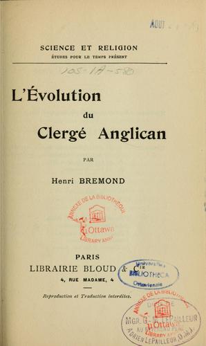 L'évolution du clergé anglican