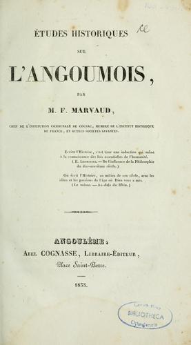 Etudes historiques sur l'Angoumois
