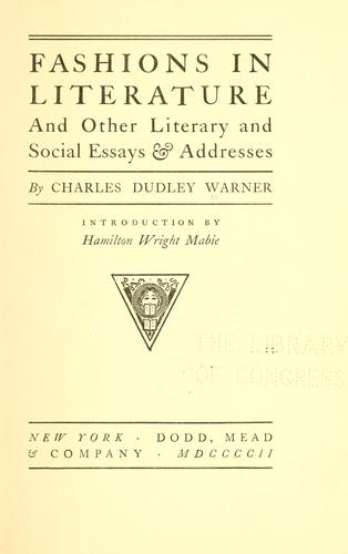 Fashions in literature