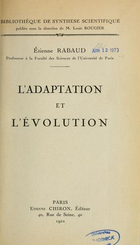 L'Adaptation et l'évolution