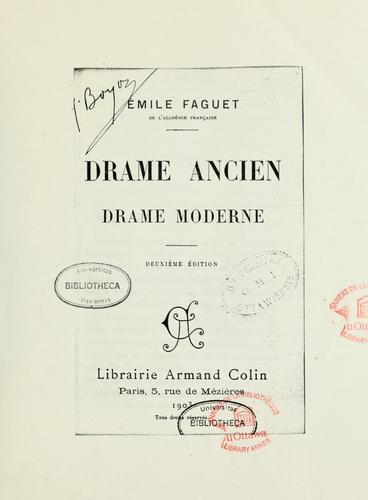 Drame ancien, drame moderne