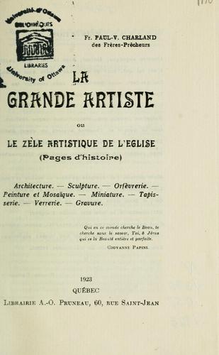 La grande artiste, ou, Le Zèle artistique de l'Eglise
