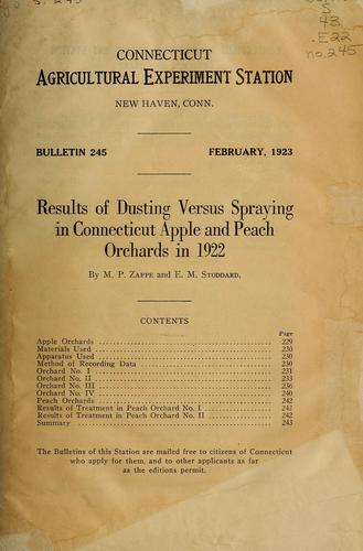 Results of dusting versus spraying in Connecticut apple and peach orchards in 1922