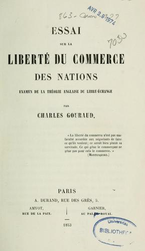 Essai sur la liberté du commerce des nations