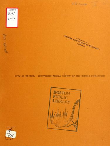 Thirteenth annual report of the zoning commission of the city of Boston for the year ending December 31, 1971