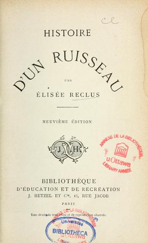 Histoire d'un ruisseau