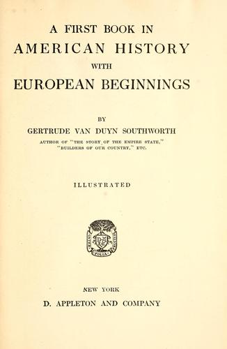 A first book in American history with European beginnings