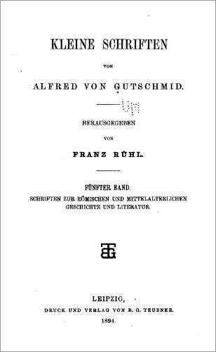 Kleine Schriften von Alfred von Gutschmid