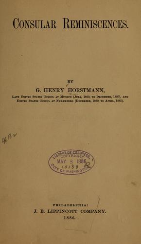 Consular reminiscences.