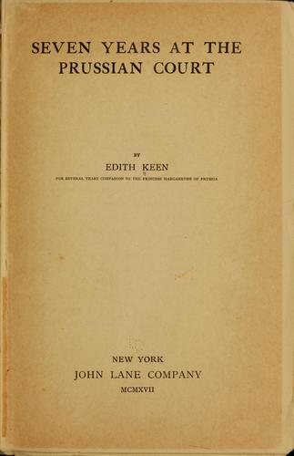 Seven years at the Prussian court